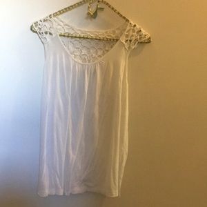 White semi lace top